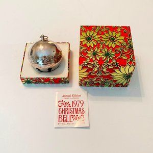 1979 Vintage Wallace Silversmiths Annual Sleigh Bell Christmas Ornament